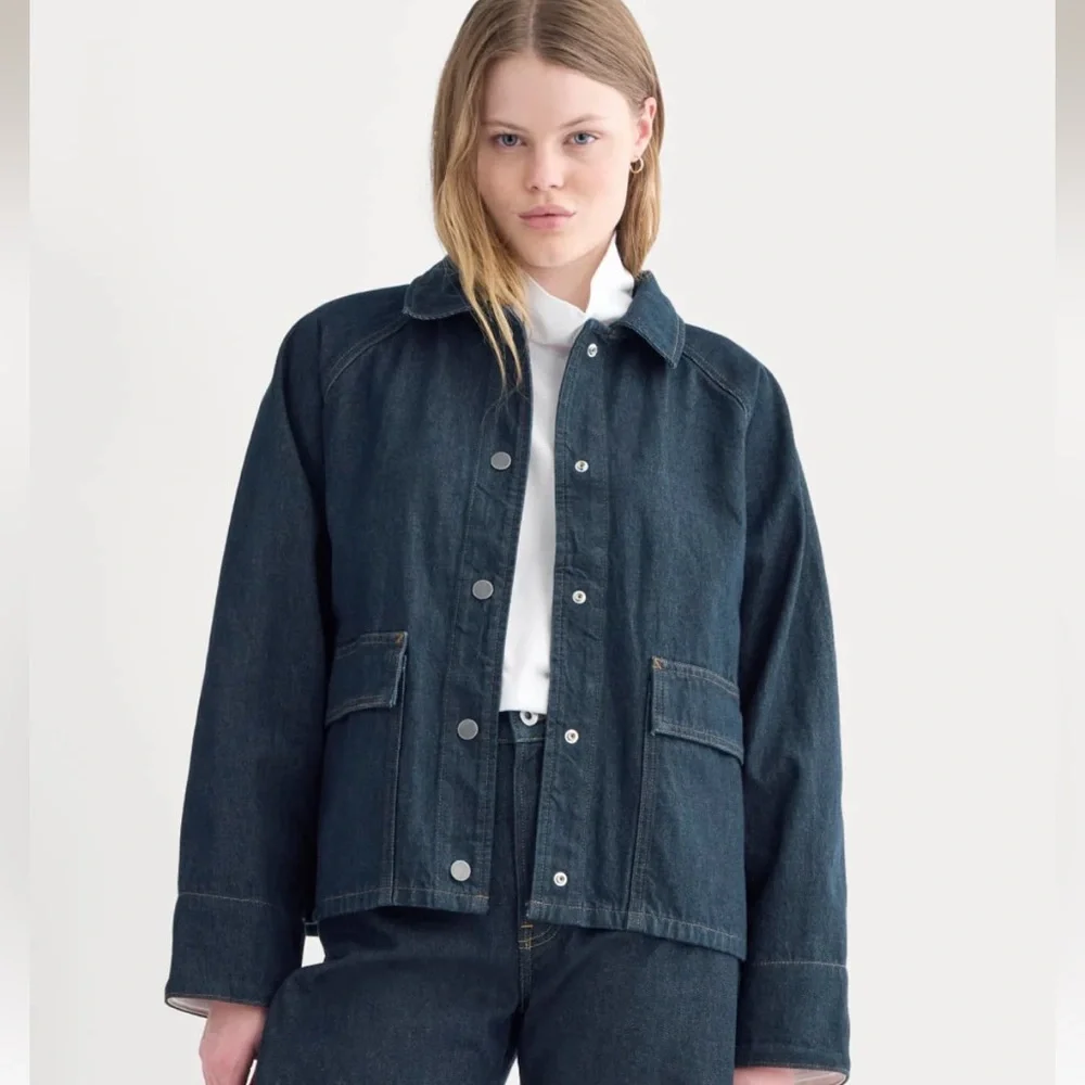 EVERLANE CROPPED DENIM JACKET, M - Picture 2 of 7